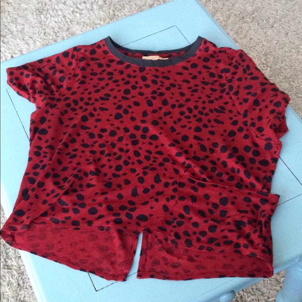 💋ZARA SPOTTED RED T-SHIRT!!!!!